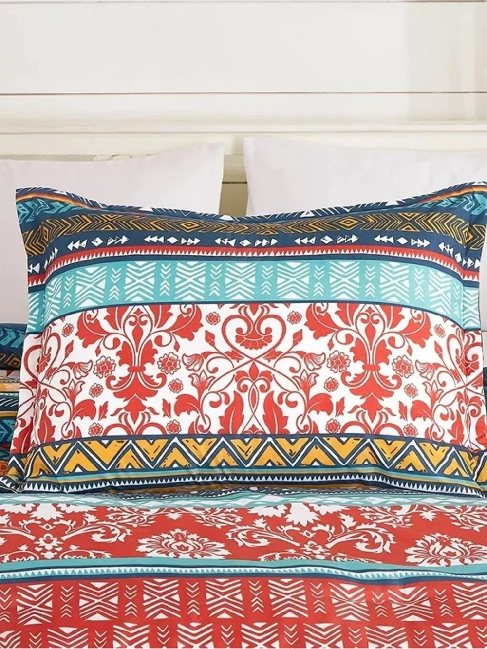 Bohemian Stripe Multi-Color Queen 3 piece Comforter Set